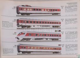 1999-2000 Fleischmann H0 modellvasút katalógus, német nyelven, lefűzhető gyűrűs mappában, egy lap hi...