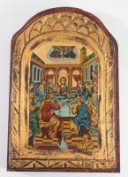 Utolsó vacsora - görög kézzel festett ikon, hátoldalon certifikáttal, 26x18 cm