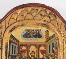 Utolsó vacsora - görög kézzel festett ikon, hátoldalon certifikáttal, 26x18 cm