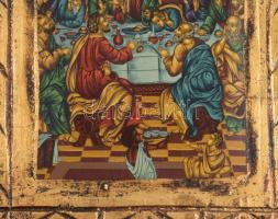 Utolsó vacsora - görög kézzel festett ikon, hátoldalon certifikáttal, 26x18 cm