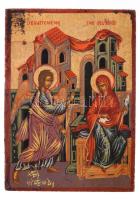 2 darab kézzel festett görög ikon, Mandylion, Angyali üdvözlet, 8x6 cm, 10,5x9,5 cm