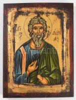 Szent András - kézzel festett görög ikon, hátoldalán certifikáttal, 23x18 cm