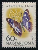 1959 Lepke (I.) 60f lepke szárnyán kettős fehér csík lemezhiba (6.000)