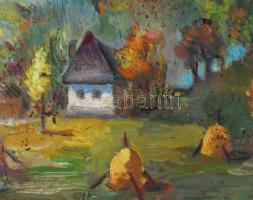 Makkai jelzéssel (M. Makkai Piroska?): Őszi táj. Olaj, farost. Fakeretben. 40,5x56,5 cm