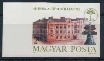 1981 450 éves a Pápai Kollégium ívszéli vágott bélyeg