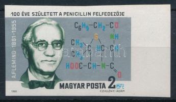 1981 Alexander Fleming ívszéli vágott bélyeg