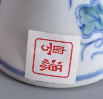 Kínai 6 darabos gyertyatartó garnitúra, címkével jelzett, m: 12 cm