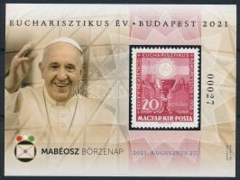 2021 Eucharisztikus Év Budapest - MABÉOSZ Börzenap emlékív 00027 sorszámmal