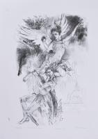 Dobesch Máté (1978-): Árgyélus és Tündérszép Ilona. Litográfia, papír, jelzett, 5/7 számozással. 40x29 cm