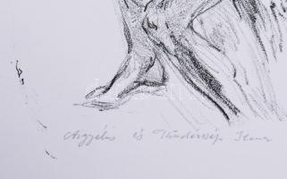 Dobesch Máté (1978-): Árgyélus és Tündérszép Ilona. Litográfia, papír, jelzett, 5/7 számozással. 40x...