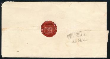 1848 Bélyeg előtti portós levél ovális "TRENCHIN" és kétsoros dátumú bélyegzéssel Pozsonyb...