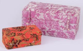 2 darab selyem bevonatú díszdoboz, 23x12 cm