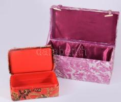 2 darab selyem bevonatú díszdoboz, 23x12 cm