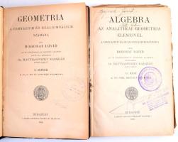 Borosay Dávid: Geometria a gimnázium és reálgimnázium számára. I. rész: A IV., V. és VI. osztály számára. II. rész: A VI-VIII. osztály számára. Írta: - -. Az új középiskolai tanterv alapján átdolgozta: Dr. Mattyasóvszky Kasszián. Bp., 1929, Szent István-Társulat, 224 p.; 226 p. Átkötött félvászon-kötések, kopott borítókkal, a 2. könyvnél sérült gerinccel, kijáró lapokkal, bejegyzésekkel, bejelölésekkel, jegyzetekkel.