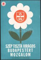Gönczi Béla (1934-): Szép tiszta virágos Budapestért mozgalom, 1980. Plakát, papír. Jelzett a plakáton. MVK. OVB. 40,5x27,5 cm.
