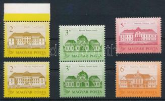 1986 Kastélyok (I.) 2 db 2Ft, 3Ft függőleges pár, 5Ft és 6Ft 12 3/4 : 12 1/4 fogazással matt-fényes papíron (13.000)