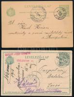 1902-1916 2 db díjjegyes levelezőlap "PETROVÁCZ" + "GYÖNGYÖS"
