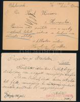 1902-1916 2 db díjjegyes levelezőlap "PETROVÁCZ" + "GYÖNGYÖS"