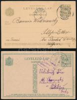 1906-1917 2 db díjjegyes kétnyelvű levelezőlap "RUMA" + "KONCANICA"