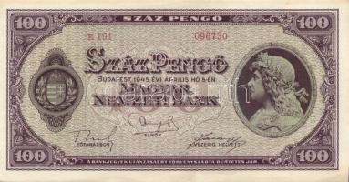 1930  100P *-os sorszámos T:II + 1945 100P Büntetés tévnyomat T:I-
