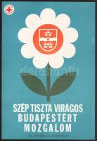Gönczi Béla (1934-): Szép tiszta virágos Budapestért mozgalom, 1980. Plakát, papír. Jelzett a plakáton. MVK. OVB. 40,5x27,5 cm.