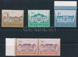 1986 Kastélyok (II.) 10Ft, 30Ft, 40Ft és 50Ft pár 12 3/4 : 12 1/4 fogazással matt-fényes papíron (37.000)