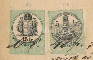 1873 Nyugta Pozsonyból 5kr + 15kr okmánybélyeggel