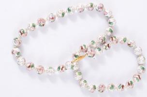 Tűzzománc mintás nyaklánc, h: 52 cm