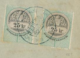 1876 Bírósági tárgyalási jkv. Pozsonyból 2 x 25kr okmánybélyeggel