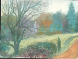 Gönczi Béla (1934-): Szigliget, 1982. Akvarell, papír. Jelzett. 28,5x38 cm.