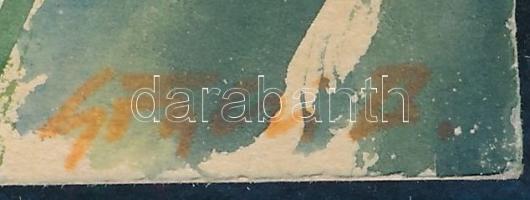 Gönczi Béla (1934-): Szatta (Vas megye), 1978. Akvarell, papír. Jelzett. 29x41 cm