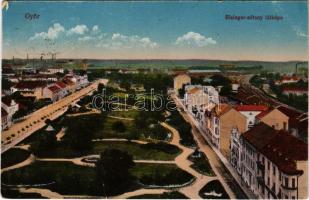 1917 Győr, Bisinger sétány látképe (kis szakadás / small tear)