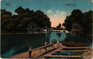 1915 Győr, Rába részlet (kopott sarkak / worn corners)