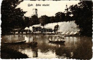 1926 Győr, Rába részlet, csónakázók (EK)