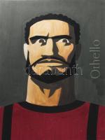 Gönczi Béla (1934-): Othello (plakátterv). Tempera, papír. Jobb alsó sarkában jelzett és apró sérüléssel. 70x50 cm.