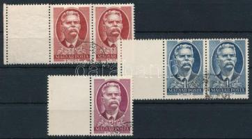 1951 Maxim Gorkij sor a 60f és 1Ft párban, mind bal oldali üres mezővel