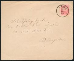 1889 5kr levélen, ritka "JÁNK" bélyegzéssel Budapestre (Gudlin 200 p). Tiszta, gyűrődésmentes állapotban.