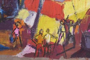 Jelzés nélkül: Cirkusz. Olaj, karton. 64x44 cm