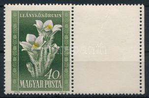 1950 Virág (I.) 40f eltolódott ibolya színnyomattal, jobb oldali üres mezővel