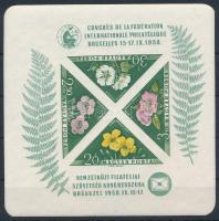 1958 FIP I. - Virág I. vágott blokk (18.000) (halvány rozsdafoltok / light stain spots)