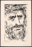 Gönczi Béla (1934-): Jónás imája. Nyomat, papír. Jelzett. Számozott (2/7). 24x15 cm.