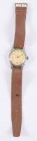 Leningrad mechanikus férfi karóra, bőr szíjjal, nem működik, d: 32mm