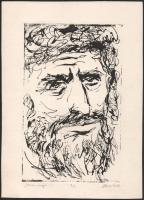 Gönczi Béla (1934-): Jónás imája. Nyomat, papír. Jelzett. Számozott (1/7). 24x15 cm.