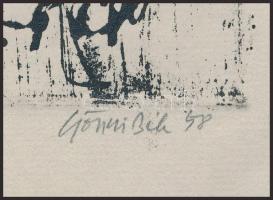 Gönczi Béla (1934-): Jónás imája, 1958. Nyomat, papír. Jelzett. Lap alján apró szakadással. 24x15 cm