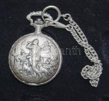 Német gyártmányú Anker típusú új zsebóra, domborműves vadászó Ferenc Józsefet megörökítő fedéllel, l...
