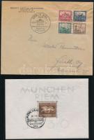 Deutsches Reich 1930 IPOSTA blokk bélyegei levélen (Mi EUR 560,-) + 1936 Lóverseny blokk Mi 4