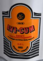 Hollóházi Miskolci Likőrgyár Avi-Cum italos üveg, jelzett, hibátlan, m: 19,5 cm