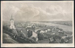 Robert Batty (1789-1848) - Robert Acon (1792-1880): Pozsony, látkép a várból (View from the Castle, Presburg). Acélmetszet, papír, körbevágva, 14x22 cm