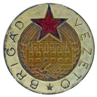 1960-1970 k. "Brigádvezető" részben festett, zománcozott bronz jelvény (31mm) T:XF