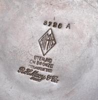 cca 1930 Heintz Art Metal Shop "Weeping Willow Vase" art nouveau váza. Sterling ezüst ráté...